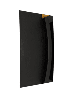 Plancha decorativa cuadrada con acabado de espejo liso y superficie altamente reflectante.