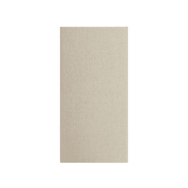 Panel de pared rectangular en PVC con textura suave tipo lino o tela en color beige claro.